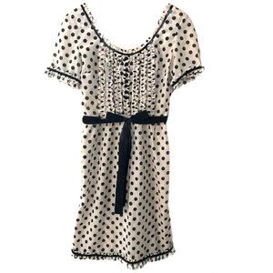 Vintage "Audrey" Style, Cotton Wiggle Dress, Polka Dots XS